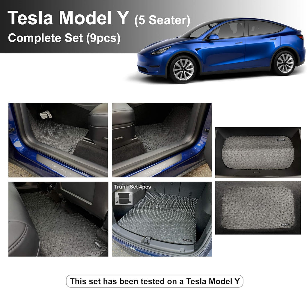 Black Rubber Trunk Mats for Tesla Model Y Y3062