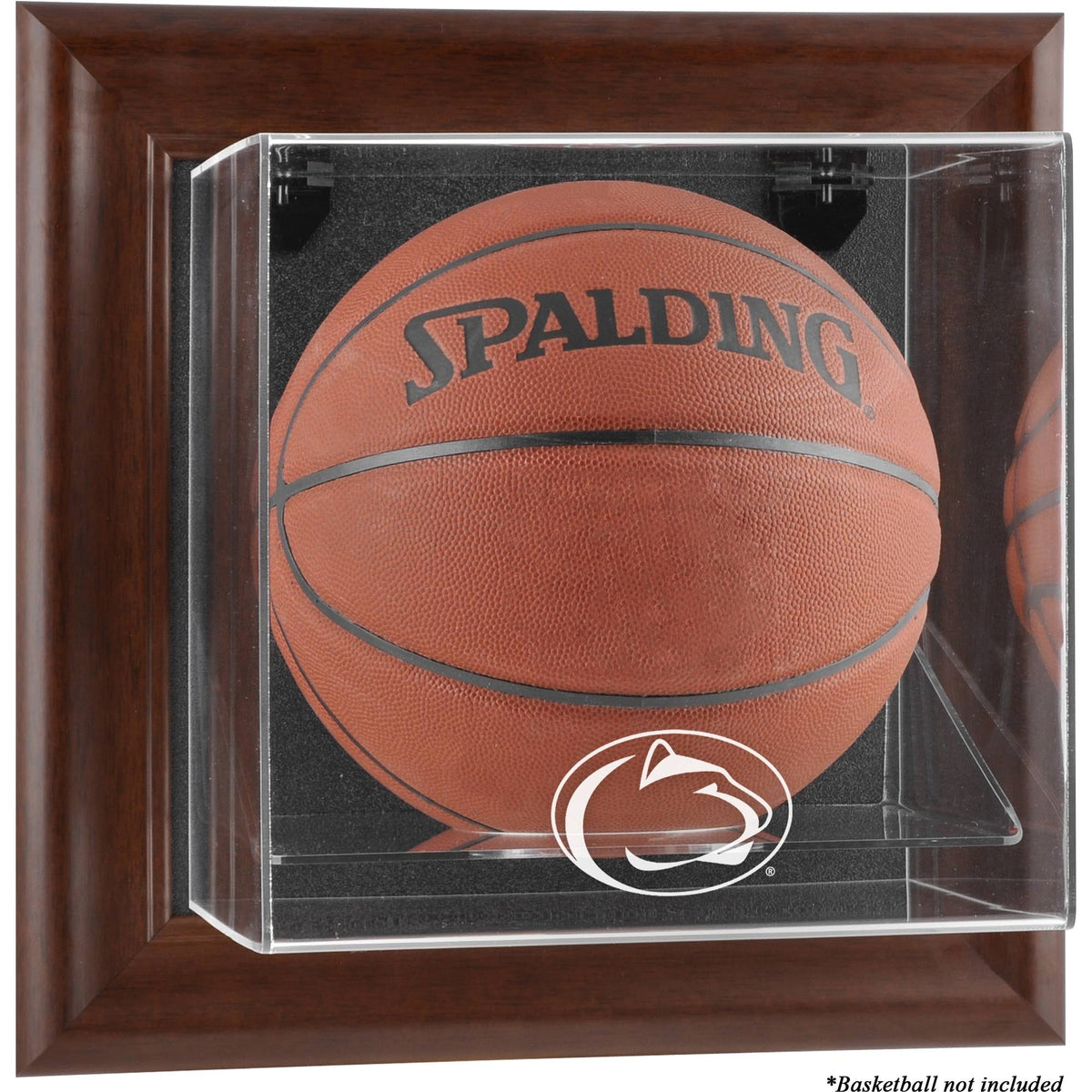 Brown Framed Wall-Mountable Basketball Display Case V91596