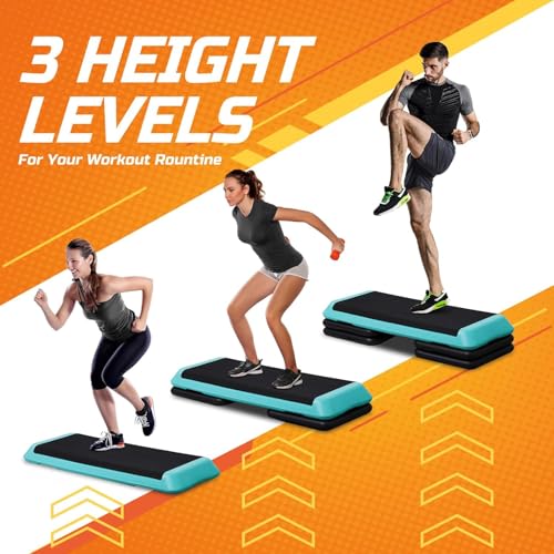 43'' Adjustable Aerobic Step Platform with 4 Stackable Risers H5637
