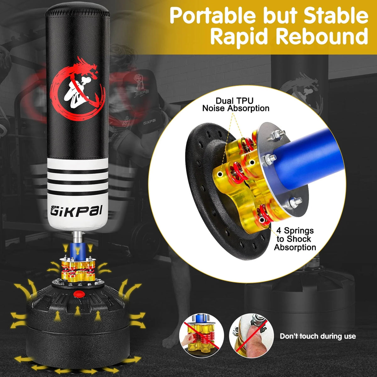 69'' 182lbs Freestanding Punching Bag with Stand V7469
