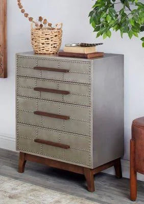 Grey Wood Industrial Cabinet S963646
