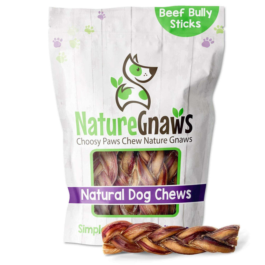 Braided Bully Sticks for Dogs Natural Beef Bones A848368