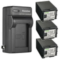 3-Pack Battery and AC Wall Charger for Canon VIXIA Camcorder Z352