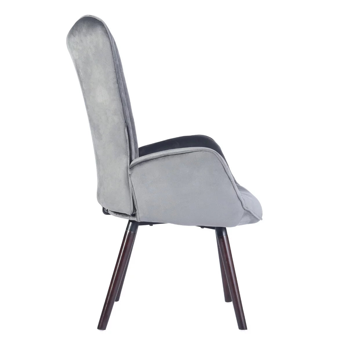 Gray Velvet Tufted Wing Back Accent Chair U12833