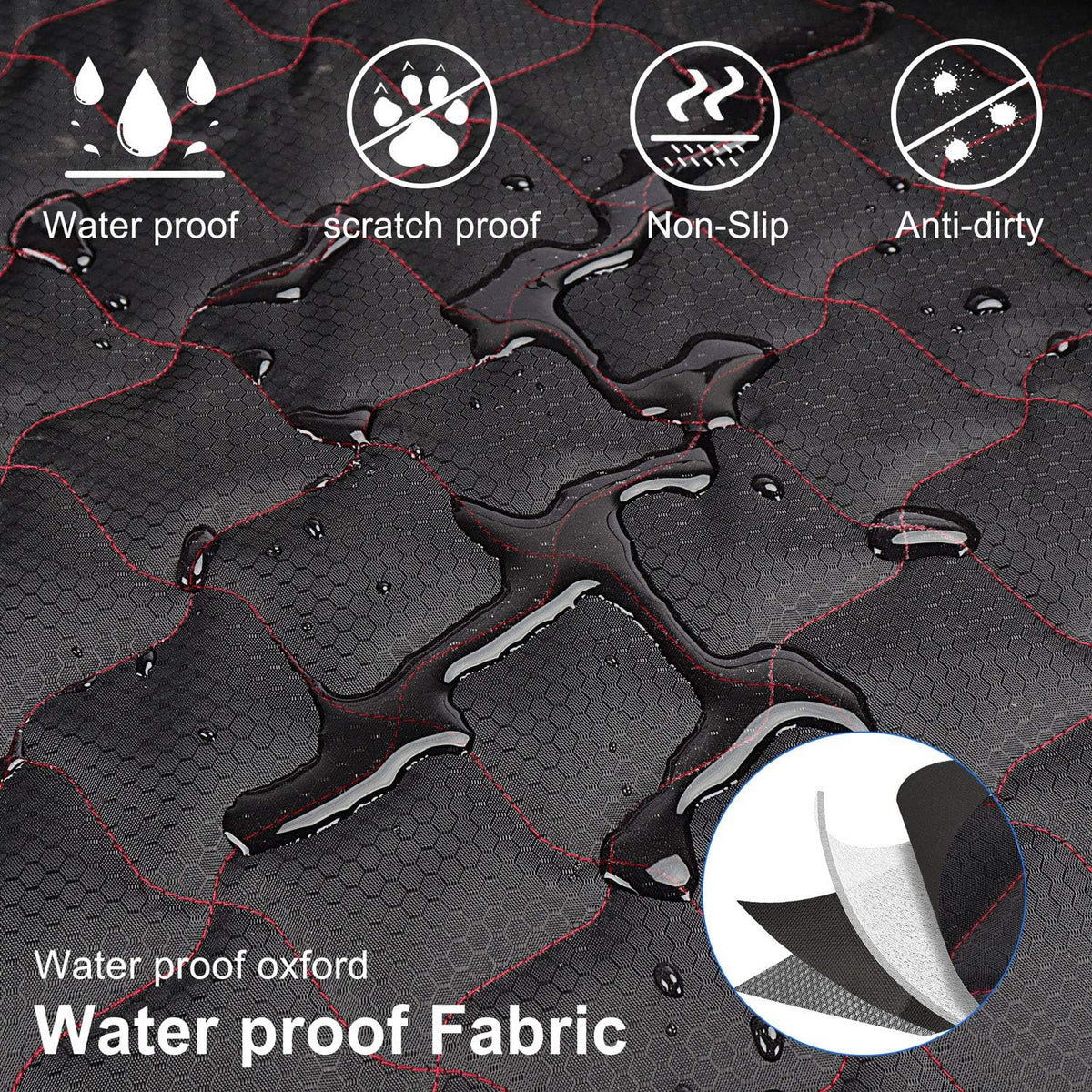 Waterproof Nonslip SUV Cargo Liner with Bumper Flap O73965
