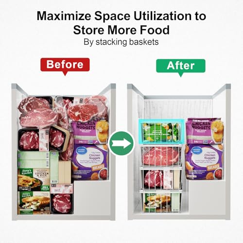4 Pack Stackable Black Freezer Organizer Bins A150102