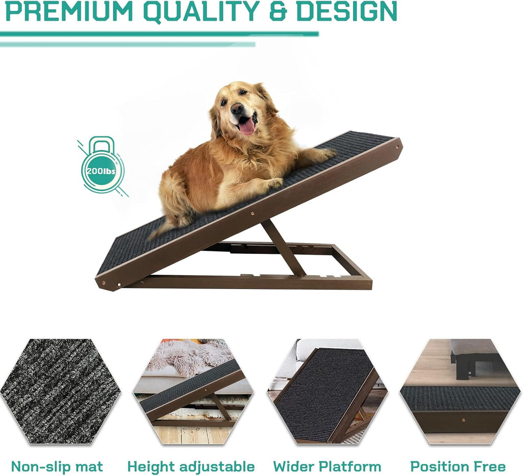Adjustable Dog Ramp with Traction Mat O638