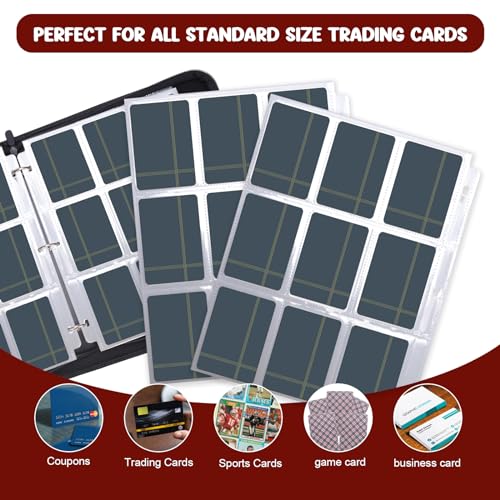 Baseball Card Binder with 50 Removable Sleeves C548781