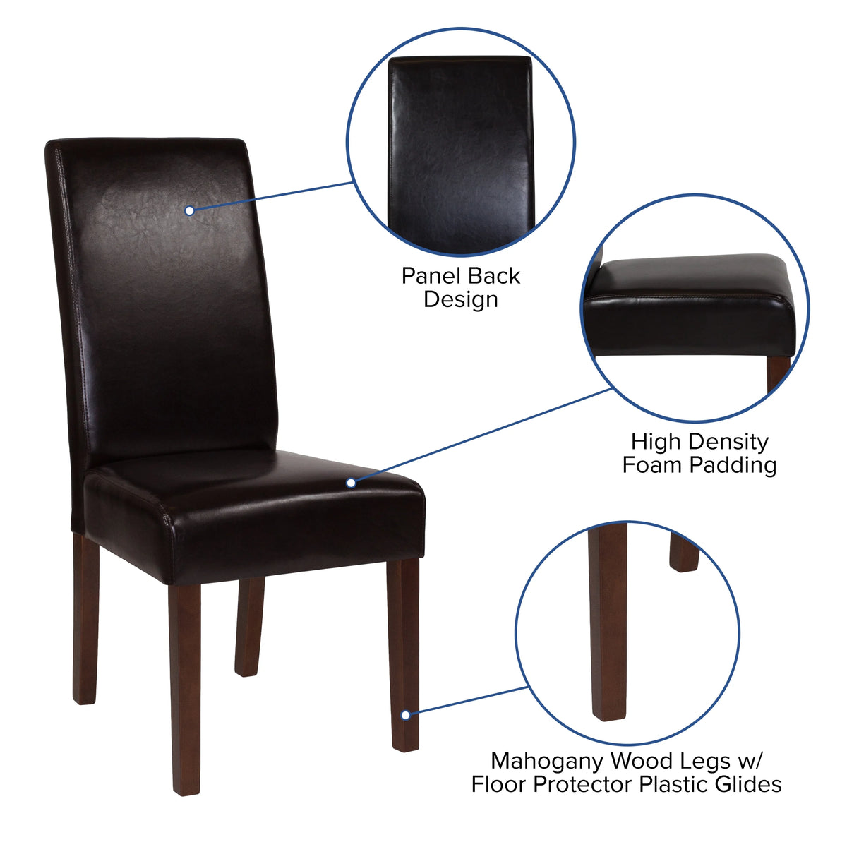 Brown Faux Leather Dining Chair R3474