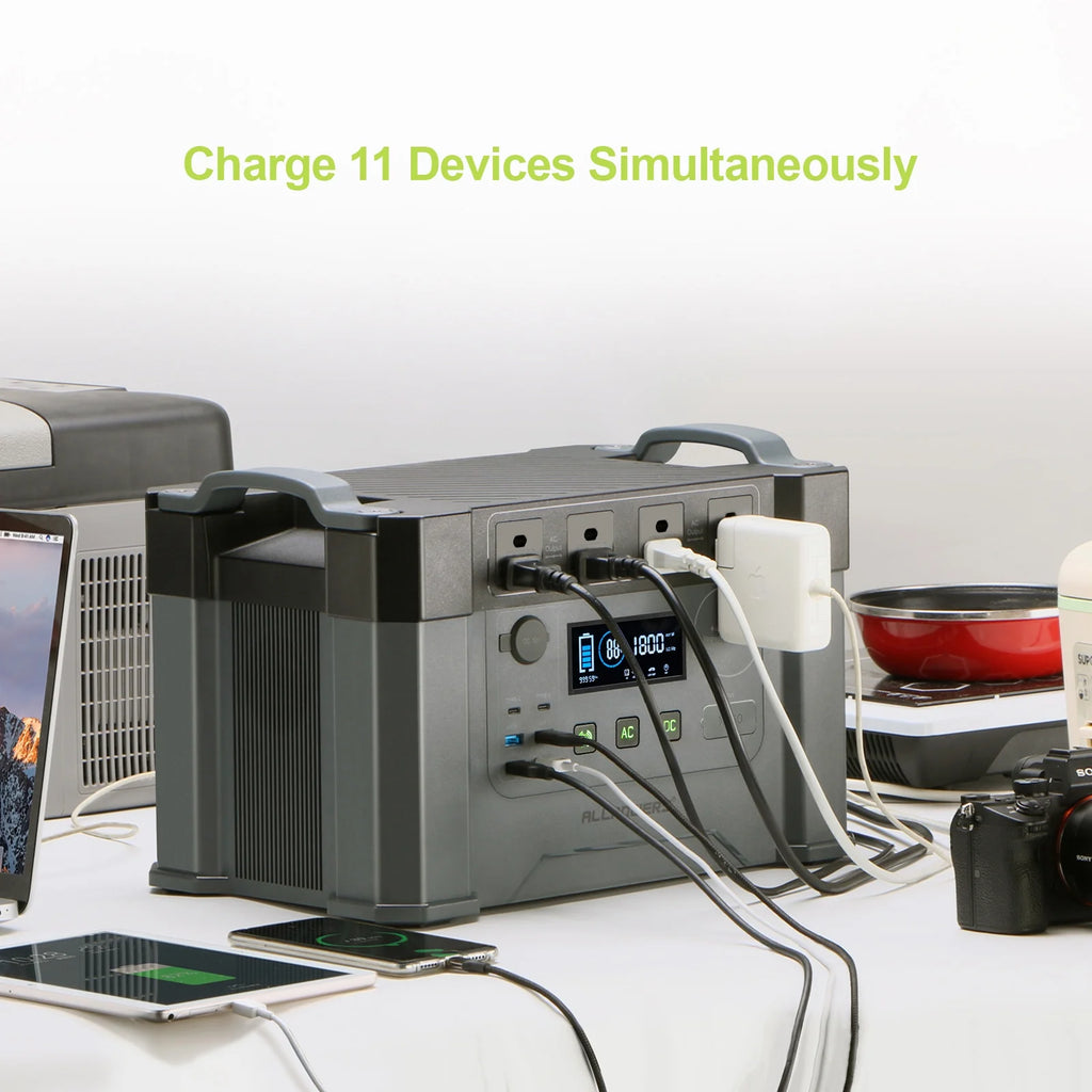 2000W 1500Wh Portable Power Station with 4 AC Outlets Q945538