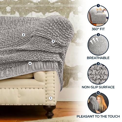 Cream Polyester Chaise Lounge Slipcover Q2098