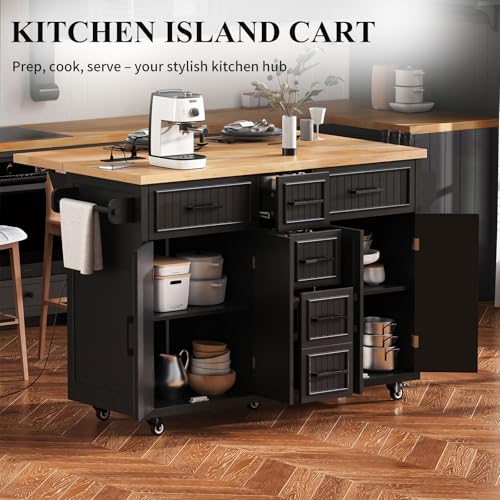 56.5'' White Kitchen Island with Drop Leaf X25371