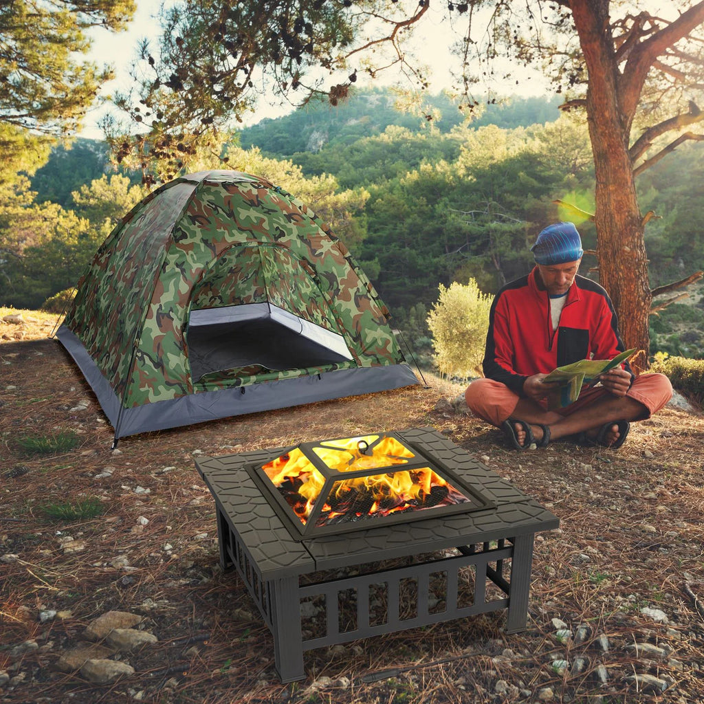 32" Outdoor Metal Square Fire Pit F652