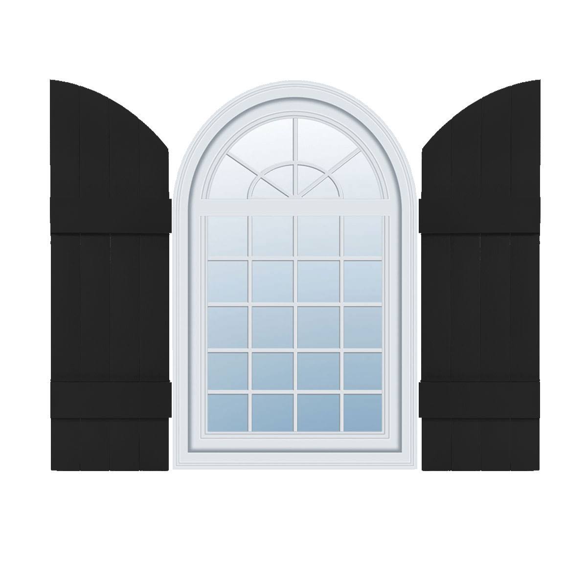 14x22W x 45x22H Vinyl Four Board Shutters with Arch Top T79973