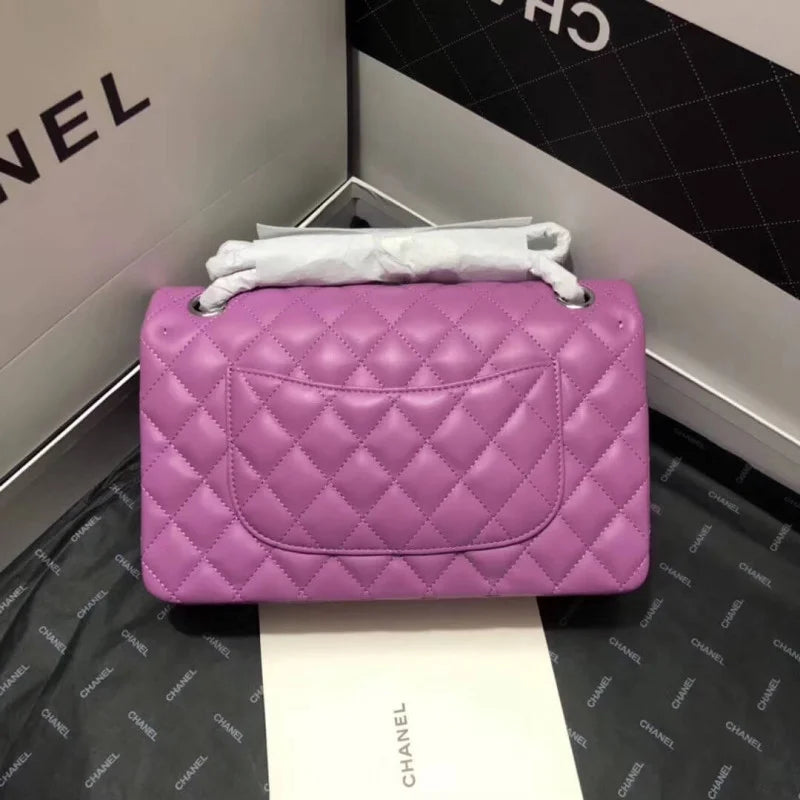 Purple Medium Size Lambskin Leather Flap Bag N959927