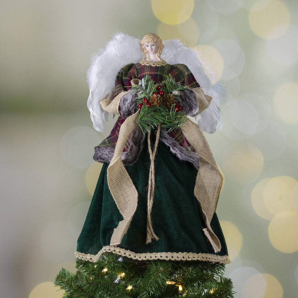 Red and Green Angel Christmas Tree Topper I735