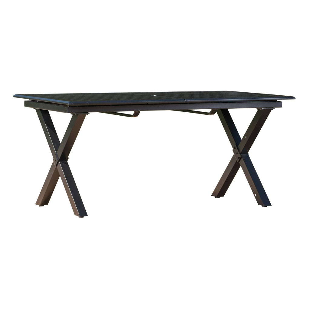 Black Cast Aluminum Rectangular Dining Table L175736