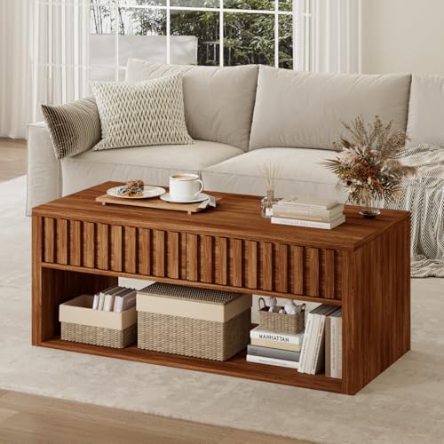 Lift Top Coffee Table with Storage Shelf M7876