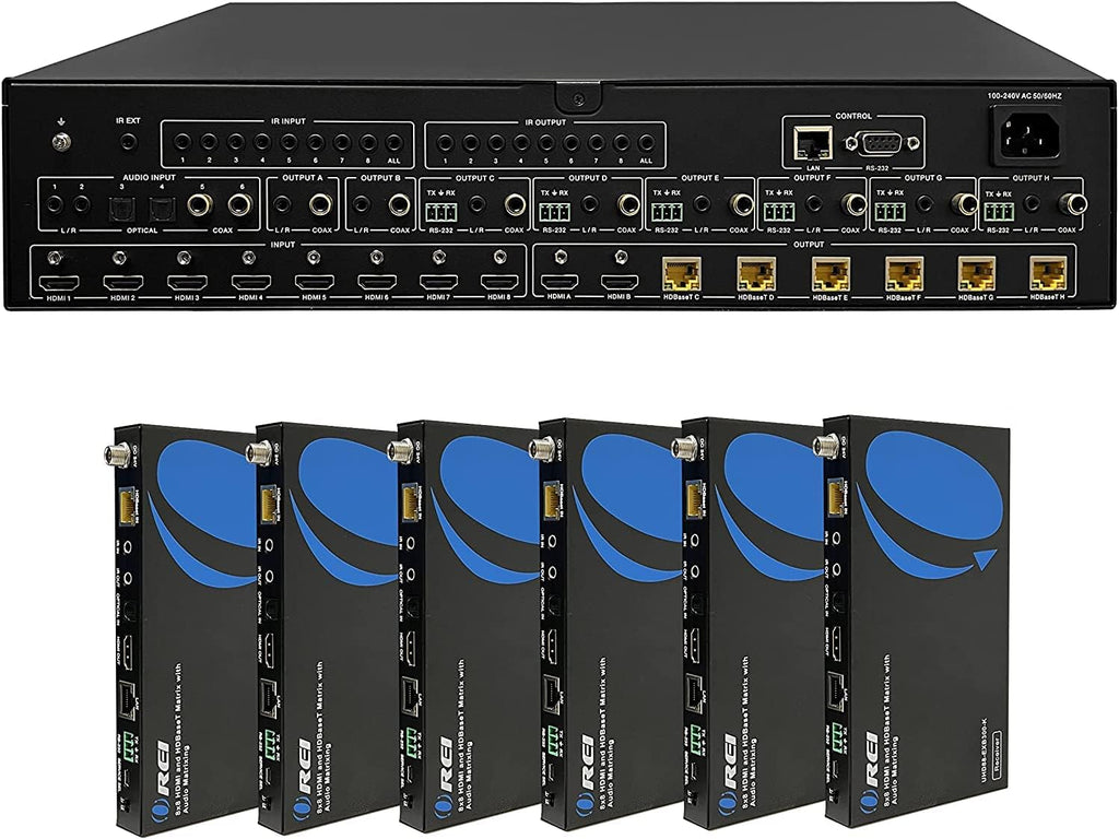 4K HDMI Matrix Switcher Extender with HDR, CEC & IR Control, RS-232, 2 Loop Out 4 Receivers V872438
