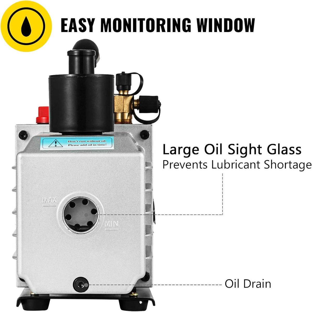 8CFM 1 HP Two Stage Air Conditioning Vacuum Pump 120V 0.3PA R11580