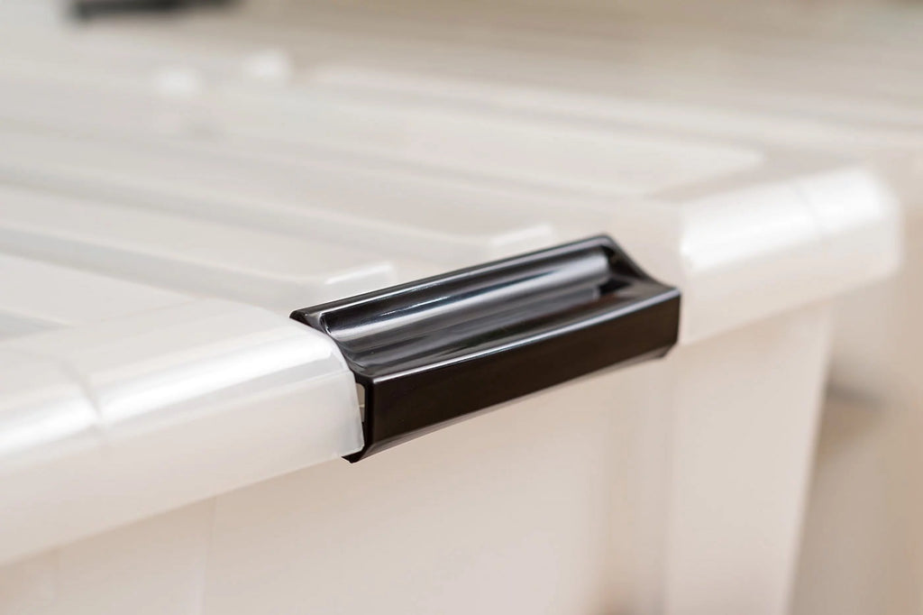 45 Qt Pearl Latch Storage Bin with Lid, Set of 4 F852612