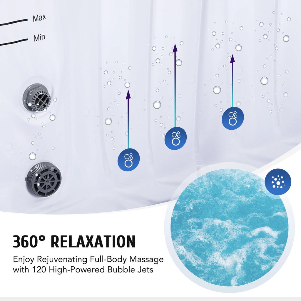 4 Person 6ft Inflatable Hot Tub Pool with Massage Jets K18322