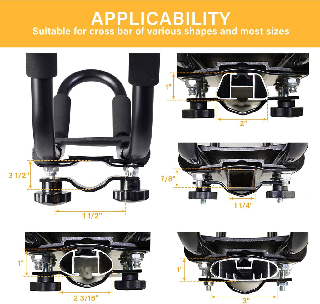 Kayak Roof Rack J-Bar Carrier Holder, Set of 4 Pack of 2 A381014