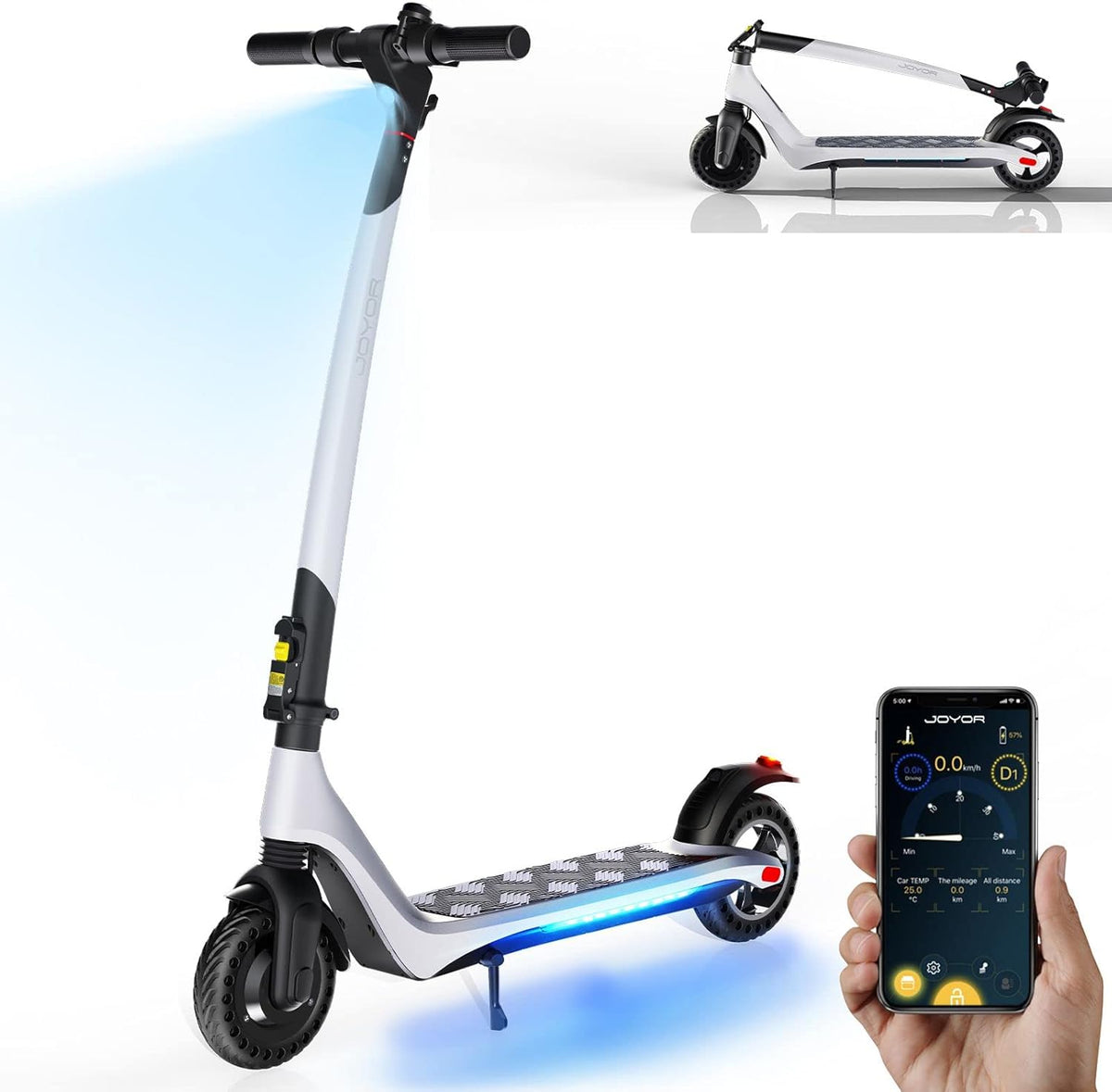 Electric Scooter Adults, 15.5 Mph, 15.5 Miles Range, 350W Motor, 8 Inch Solid Tires B986262