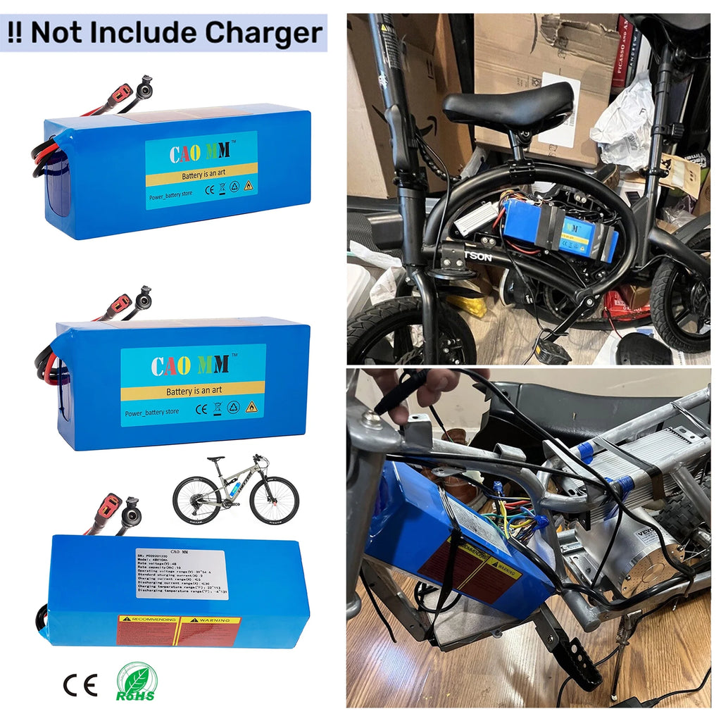 48V 14Ah Lithium Battery T-Plug 30A BMS for 1000W Electric Bike G397309