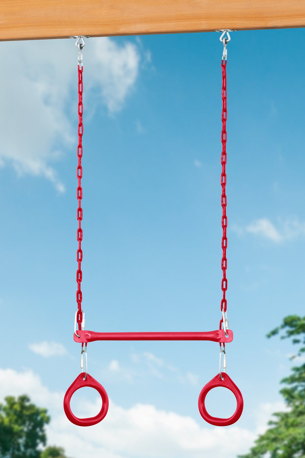 Cedar Swingset with Belt Swings and Trapeze Bar Q107132