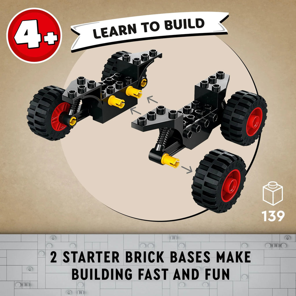 Building Set with Toy Car and 5 Dinosaur Figures F6364