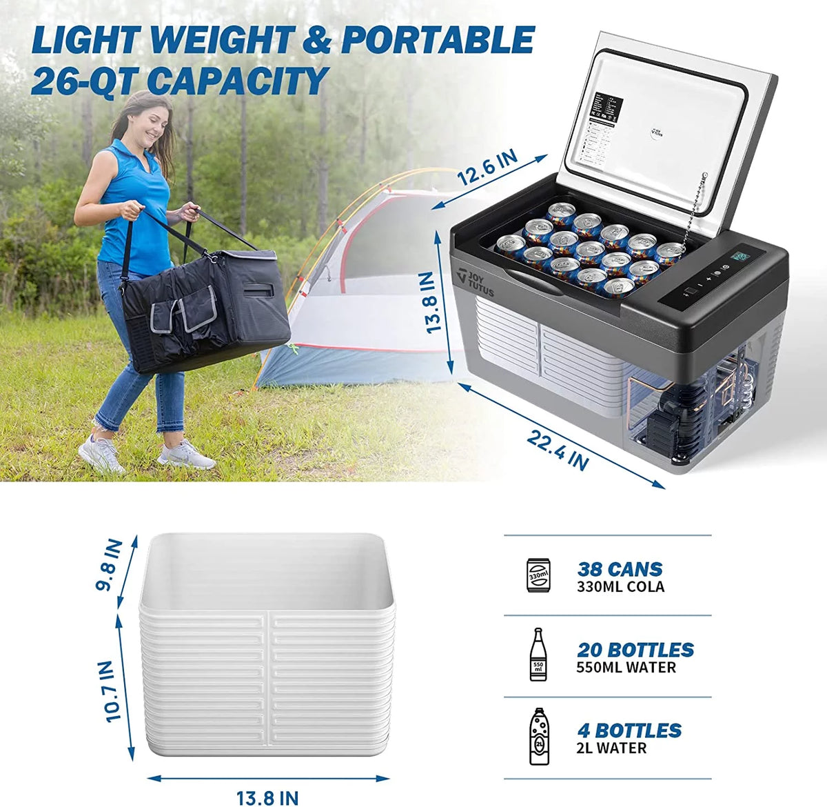 25L Portable Car Refrigerator Cooler 12/24V DC 110V AC I2348