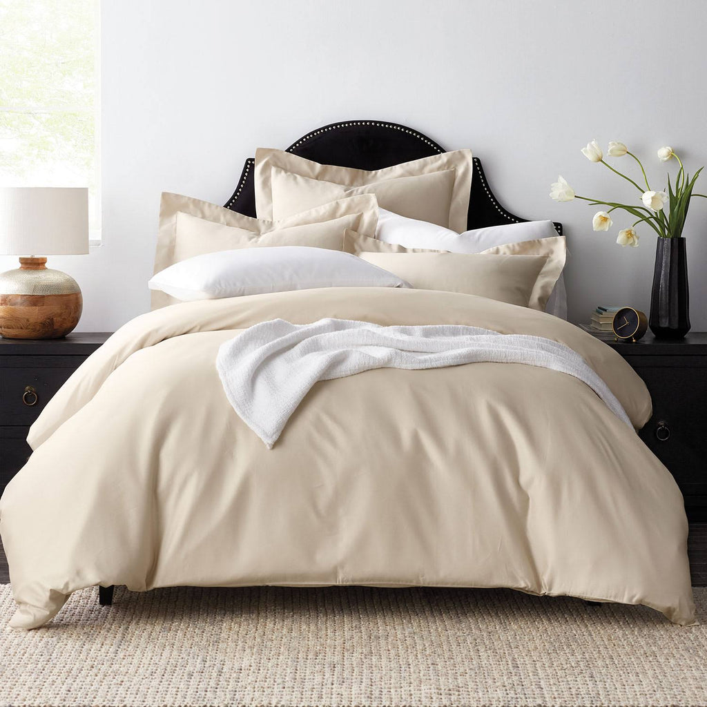 Pale Yellow Solid Twin Egyptian Cotton Sateen Duvet Cover N2427