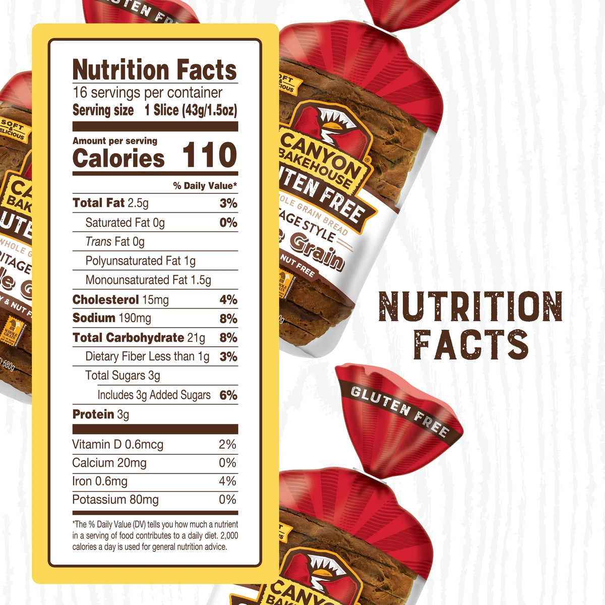 Gluten Free Whole Grain Bread, 24 oz Loaf H487