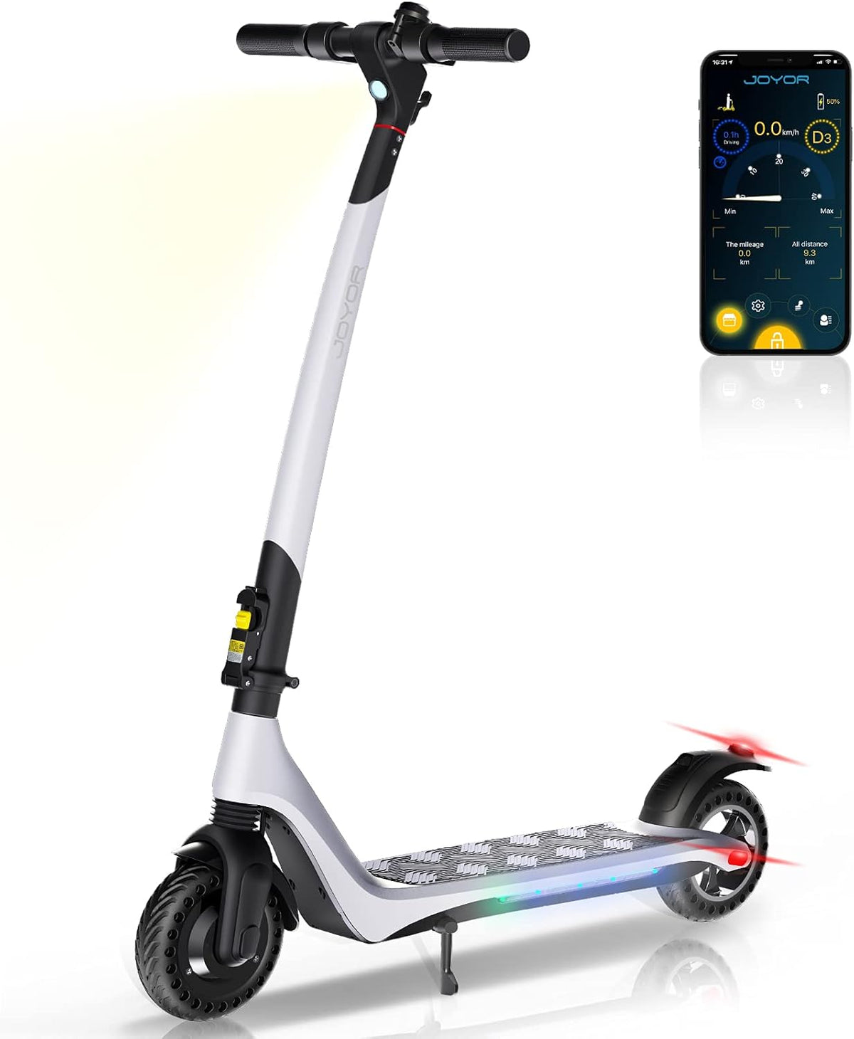 Electric Scooter Adults, 15.5 Mph, 15.5 Miles Range, 350W Motor, 8 Inch Solid Tires B986262