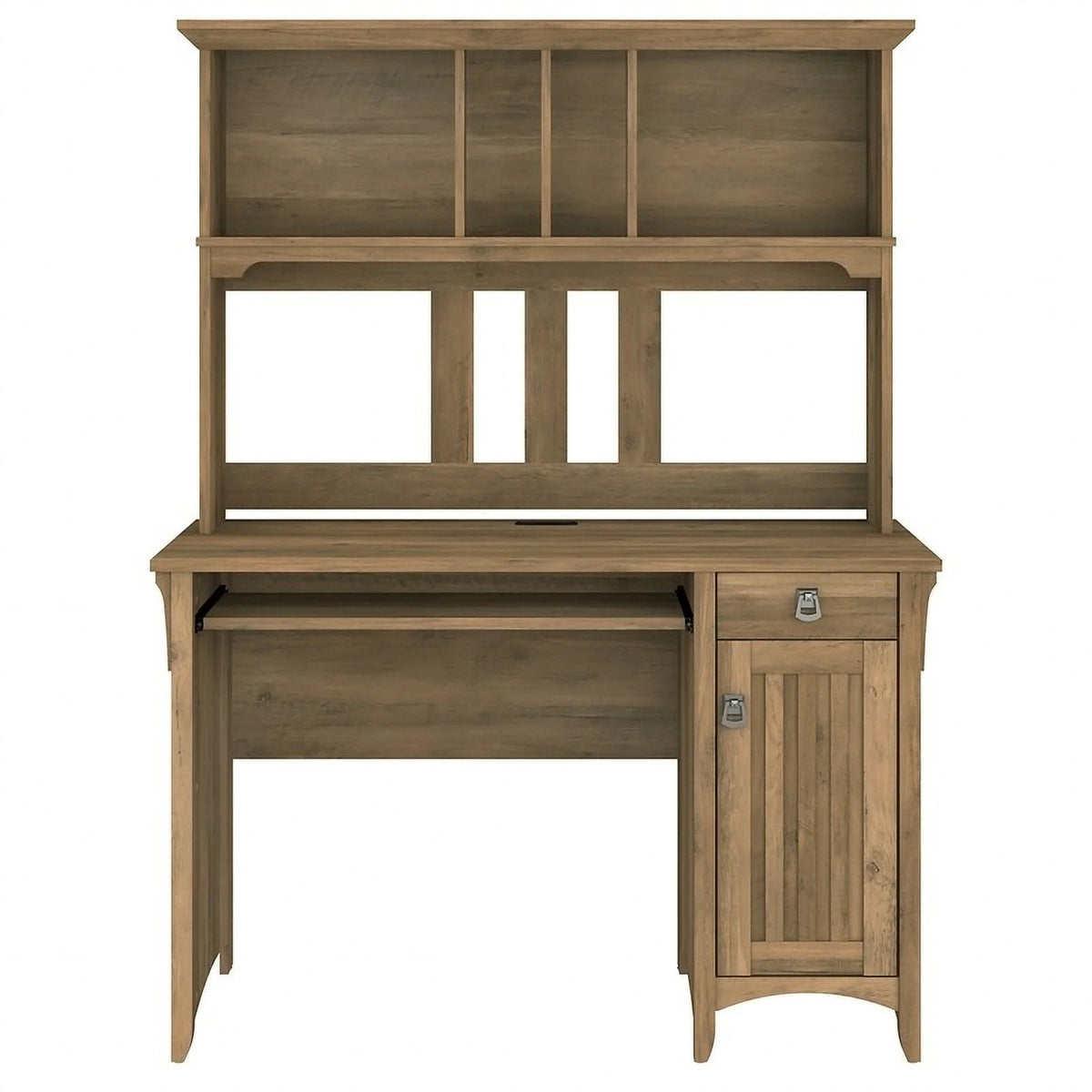Contemporary Brown Engineered Wood Computer Desk with Hutch B80259