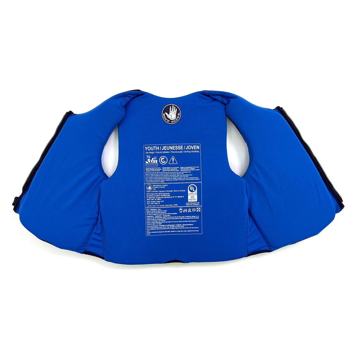 Youth Life Jacket Vest 55-88 lbs. Blue V747