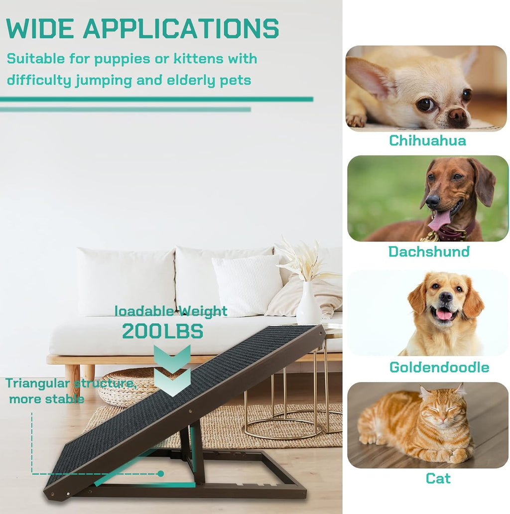 Adjustable Dog Ramp with Traction Mat O638