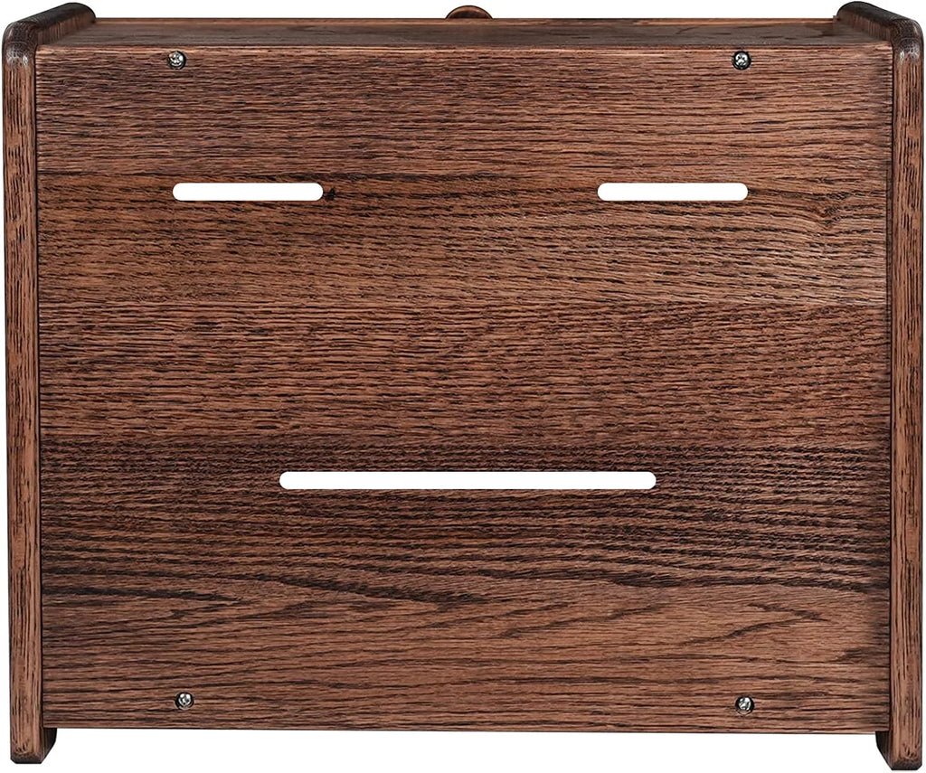 Solid Wood Oak Bread Box with Clear Window Z5099