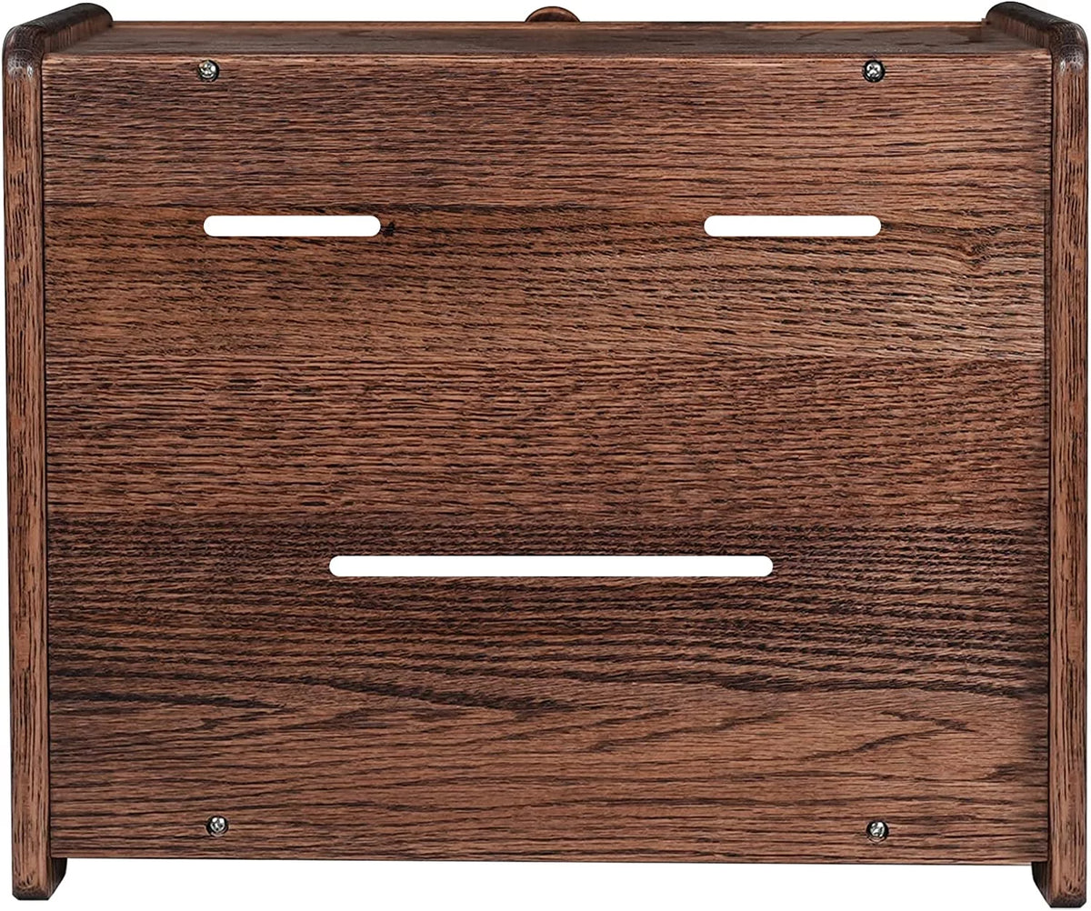 Solid Wood Oak Bread Box with Clear Window Z5099