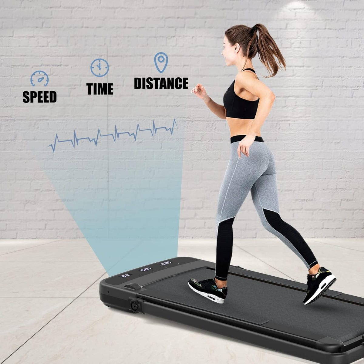 2 in 1 Folding Under Desk Treadmill with Remote Control S325387