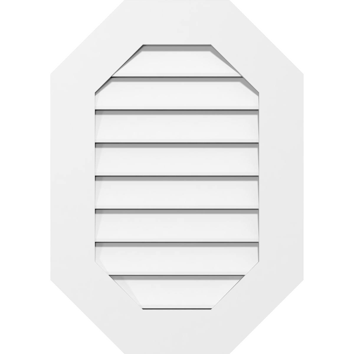 12x22W x 22x22H Vertical Elongated Octagon Surface Mount PVC Gable Vent S995