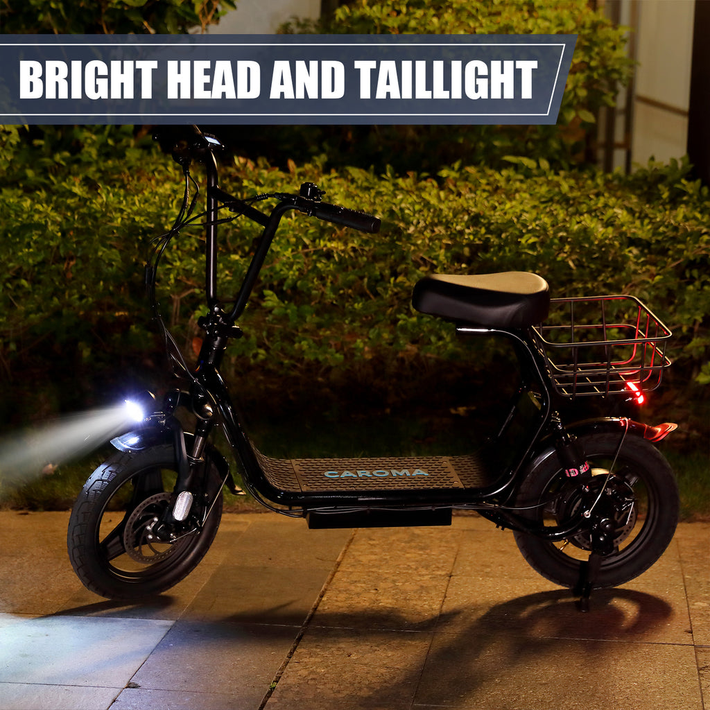 48V 500W Adults Electric Scooter with Removable Seat, 14" Off-road Pneumatic Tires, 20 MPH Max, 30 Miles Range, 350lbs Weight Limit, Black L2327