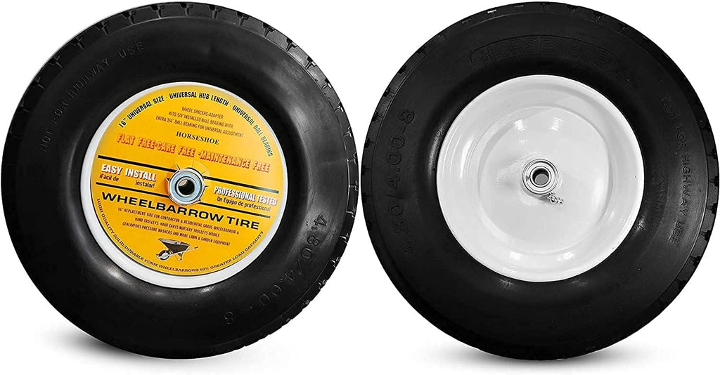 4.80/4.00-8 Solid Flat-Free Wheelbarrow Wheels with Ball Bearing G57455