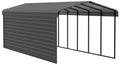 Galvanized Steel Carport Kit, 12' x 29' x 9', Charcoal S3600