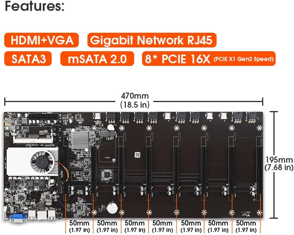 8 PCIE 16X DDR3 Mining Motherboard B7432