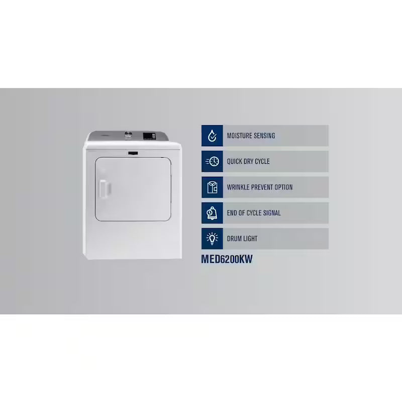 White Electric Vented Dryer with Moisture Sensing Z270606