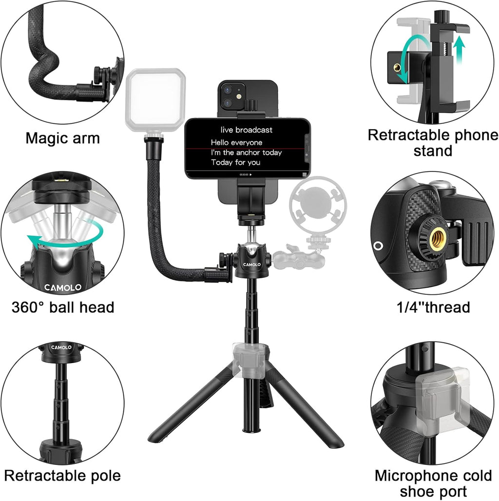 Phone Tripod Mount Teleprompter for Smartphone T82527