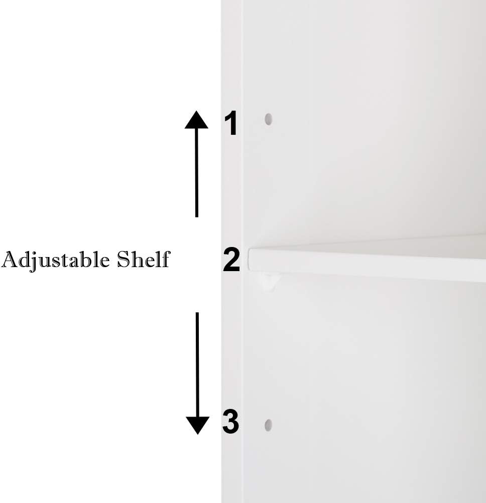 Wooden Bathroom Floor Cabinet with 4 Doors Adjustable Shelves Y375