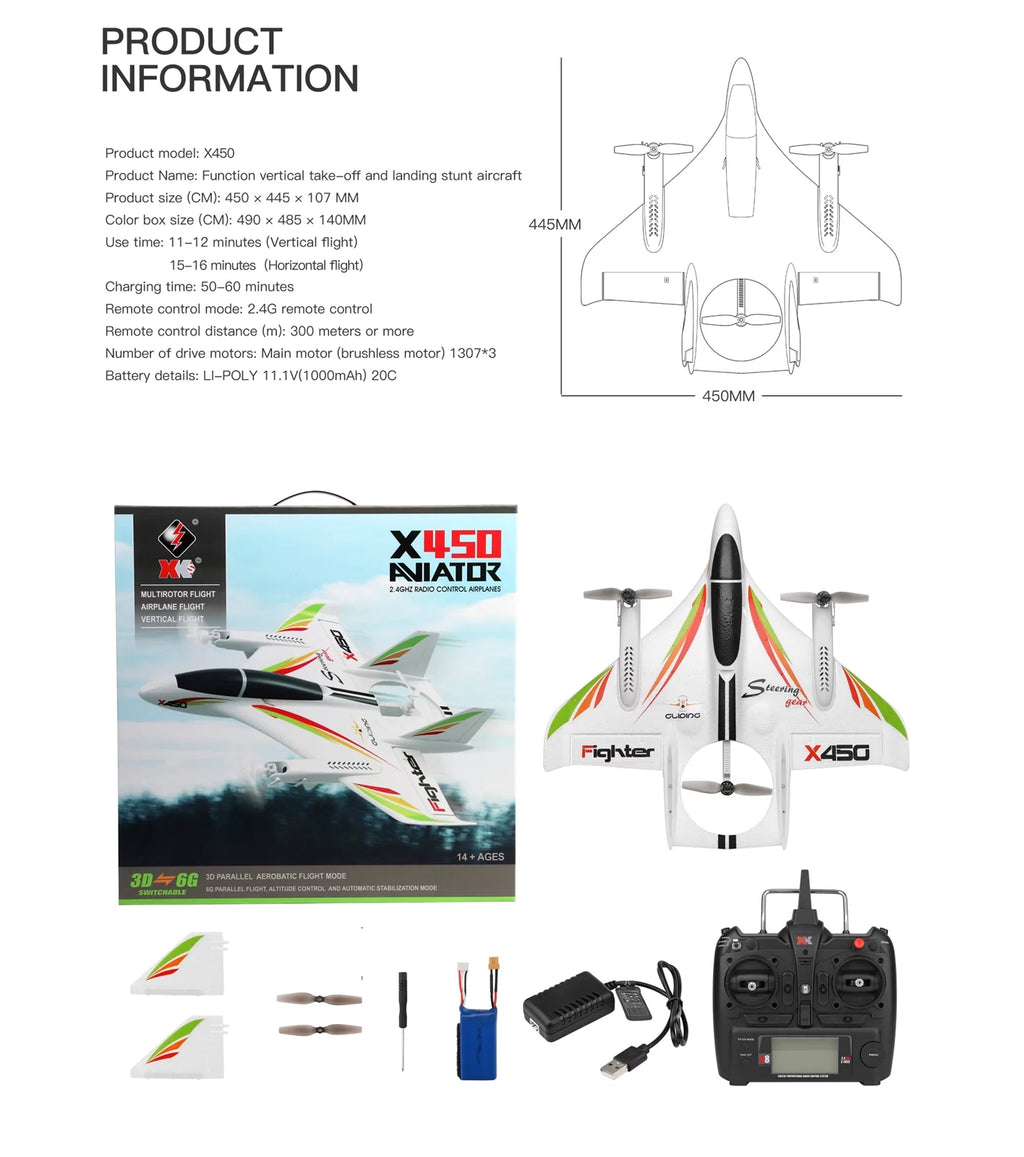 RC Airplane Brushless 2.4G 6CH Fixed Wing RTF I6615
